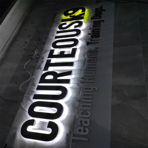 Tùy chỉnh <span class=keywords><strong>Led</strong></span> chữ kênh kim loại Backlit không thấm nước ngoài trời cửa hàng biểu tượng dấu hiệu treo tường hiển thị - Product Image 4