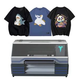 Multi-Functional UV DTF เครื่องพิมพ์Dual-Head TX800 สีสิ่งทอเสื้อยืดการพิมพ์ขนาดเล็กเครื่อง 3Dอิงค์เจ็ทพิมพ์