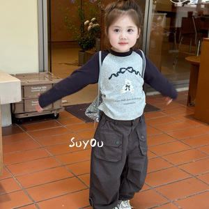 Tongxingyuan Children's Raglan Cartoon Long Sleeve Top And Pants Set Autumn Girls' Two-Piece Outfit Cotton Base Layer - Product Image 3