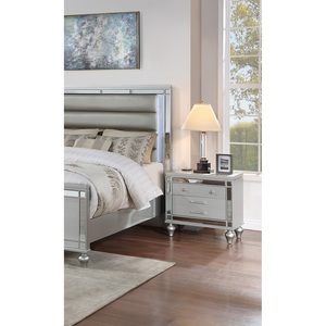 <b>Silver</b> <b>Mirrored</b> Nightstand With Drawers Bedroom Furniture - Product Image 4