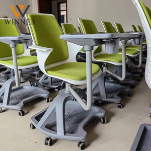 Modern Plastic Conference Classroom Training Chair with Foldable Writing <strong>Pad</strong> and Wheel-School <strong>Study</strong> Furniture - Product Image 1