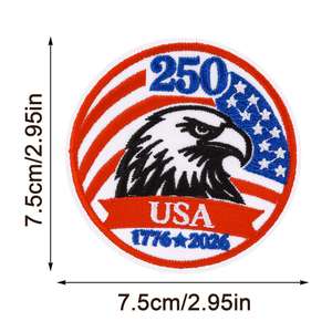Nuevo Parche Bordado Termoadhesivo con la Campana de la Libertad de EE. UU. del 250 Aniversario y la Bandera de la Diosa, para Decoración de Ropa, Sombreros y Bolsos - Product Image 5