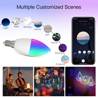 Tuya Zigbee LED Ampoule E14 Bougie Lampe Smart 5W RGBCCT 2200-6500K Dimmable Light Alexa Google Voice Control