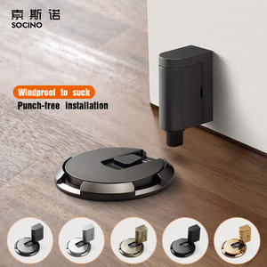 Fermaporta Moderno in Lega di Zinco Nera, Installazione Senza Foratura per Porte in Acciaio Inox e Legno, per Hotel, Arredamento, Sala da Pranzo, Casa - Product Image 5