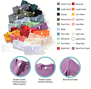 T-shirt personnalisé, vous pouvez choisir <span class=keywords><strong>le</strong></span> motif que vous aimez, coupe ample, épaules tombantes, t-shirts unis pour impression, coton de haute qualité - Product Image 2