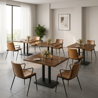 Ensemble de salle à manger en métal robuste, résistant à la rouille et aux intempéries, table et chaises pour restaurant commercial, hôtel, banquet, café