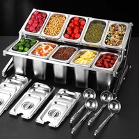 Support de présentation alimentaire durable pour buffet d'hôtel, équipement en acier inoxydable, support pour condiments et bacs GN