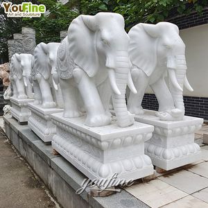 Estatua de elefante de mármol rosa para exteriores, decoración moderna para jardín, tallado, buen precio - Product Image 2