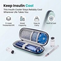 Boîte isotherme portable V2 pour stylo à insuline avec kit de refroidissement et pochette de glace pour le stockage de l'insuline, compatible congélateur