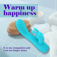 Tragbarer Häschen-Vibrator für Frauen mit 10 Vibrationsmodi, Heizfunktion und IPX7 Wasserdichtigkeit für G-Punkt- und Klitoris-Stimulation bei Paaren