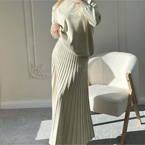 Fashion High Sense Hooded Sweater Cardigan <strong>Coat</strong> + Fringe <strong>Skirt</strong> Two-piece Set - Product Image 1