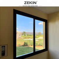 Ventanas Corredizas de Aluminio con Rotura de Puente Térmico y Doble Vidrio Templado de Alta Eficiencia Energética a Prueba de Huracanes Personalizadas de Gran Venta