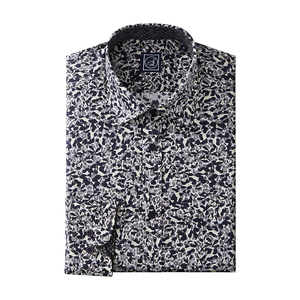 Elegante Camisa de Popelina con Botones para Hombre, Estilo Casual de Otoño, 100% Algodón Ecológico, Estampado Digital para Uso Diario y de Descanso - Product Image 1