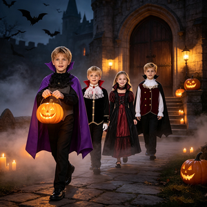 Disfraz <span class=keywords><strong>de</strong></span> Vampiro Esqueleto para Niños, Conjunto <span class=keywords><strong>de</strong></span> Disfraces <span class=keywords><strong>de</strong></span> Barón y Baronesa para Halloween, Cosplay, TV y Cine - Product Image 4