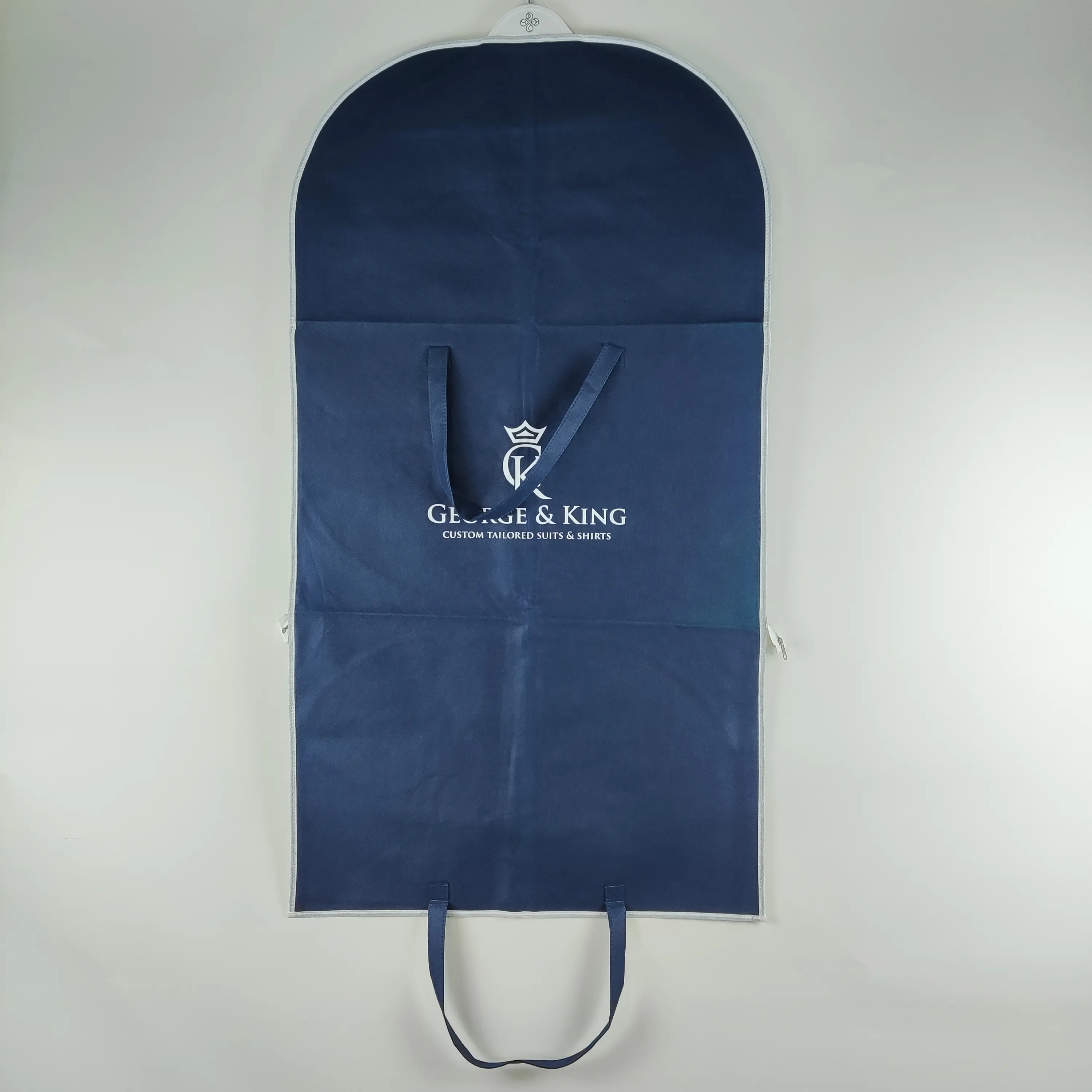 Sacchetti porta abiti appesi con cerniera per riporre l'armadio sacchetto antipolvere per abito da sposa abito lungo blu borsa porta abiti trasparente