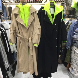 ANSZKTN Nuevo abrigo <span class=keywords><strong>retro</strong></span> para mujer Chaqueta suelta y adelgazante hasta la rodilla de estilo medio a largo - Product Image 2