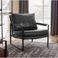 Chaise d'appoint en cuir meubles de salon fauteuils en métal noir meubles de maison chaises d'appoint en cuir de luxe modernes