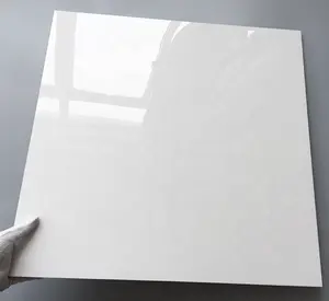 Белая керамическая плитка для дизайна пола, глянцевая поверхность, супербелый фарфор, 60x60