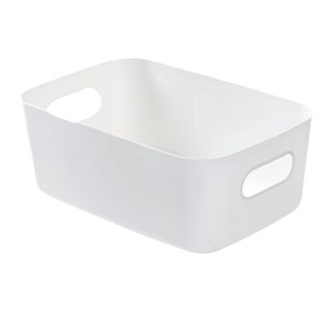 Boîtes de rangement en plastique Rongbo, organisateur rectangulaire, petite, moyenne, grande taille, pour cosmétiques, cuisine, bureau, panier à collations, blanc, abricot - Product Image 4
