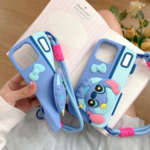 Nouvelle coque de téléphone avec support Stitch <span class=keywords><strong>dessin</strong></span> <span class=keywords><strong>animé</strong></span> pour iPhone 17 Pro Max, mignonne coque en silicone antichoc pour iPhone 16 Pro, 14/15 Pro, 13 - Product Image 4