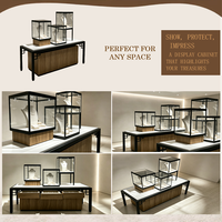 Comptoir de présentation combiné pour bijouterie de luxe, vitrine en verre sur pied, boîte cube pour colliers et bijoux en diamant, boutique de joaillerie