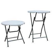 Table de cocktail pliante ronde haute, portable, en plastique, pour événements et fêtes