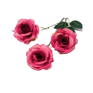 Rosas artificiales de seda con 3 cabezas para decoración de bodas - Product Image 2