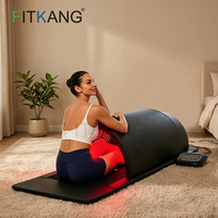 Dôme de sauna infrarouge Fitkang à lumière rouge pour le corps entier, lit LED 660nm 850nm PEMF 5 en 1 à faible EMF en fibre de carbone pour salon, spa, hôtel