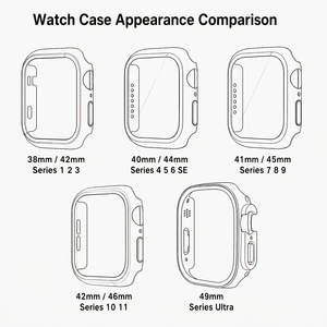 Lot de <span class=keywords><strong>4</strong></span> coques avec protection d'écran en verre trempé intégrée, compatibles avec <span class=keywords><strong>Apple</strong></span> <span class=keywords><strong>Watch</strong></span> Series 9, 8, 7 (41 mm, 45 mm), Series 6, SE, 5, <span class=keywords><strong>4</strong></span> (40 mm, 44 mm) - Product Image 3