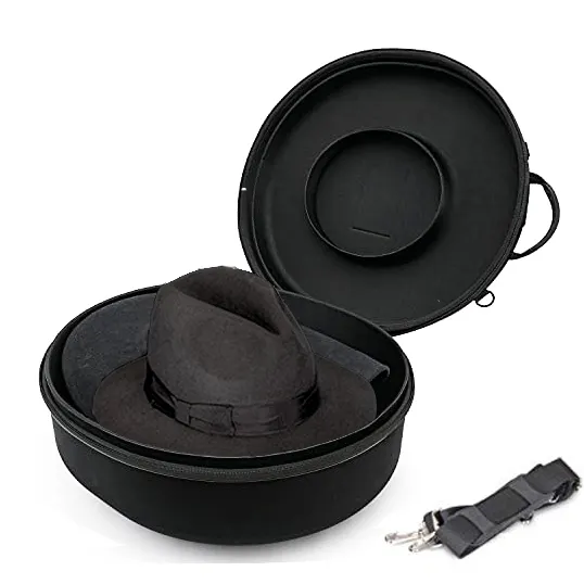 Custom Hot Sell Stackable Round EVA Cowboy Hat Travel Case Holder Box Container Backpack