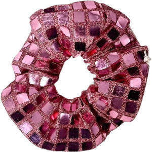 ยางรัดผมทรงสี่เหลี่ยมประดับเลื่อมวิบวับ สไตล์เรโทรหวานๆ สำหรับงานปาร์ตี้  ขนาดใหญ่  ตกแต่งลายเรขาคณิต  หรูหรา  แบบยูนิเซ็กส์ - Product Image 5