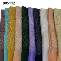 CHOCOO grosir manik-manik payet kain renda Tulle bordir Oranye kain renda manik-manik untuk gaun
