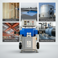 Machine à pulvériser de la mousse de polyuréthane et de polyurée à air comprimé avec pompe à moteur et PLC pour l'étanchéité et l'isolation
