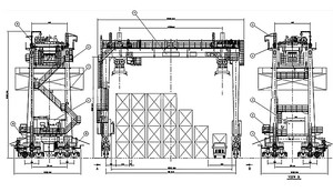رافعة جسرية متحركة من زيهوا بسعر تنافسي، رافعة حاويات ميناءية، رافعة قوارب متنقلة، رافعة نقل السفن، بسعات 3 طن، 4 طن، 7 طن، 8 طن، مزودة بإطارات مطاطية - Product Image 6