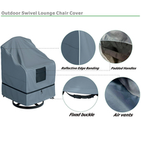 BEELAND gris extérieur pivotant inclinable couverture robuste extérieur pelouse Patio meubles chaise berçante étanche à l'eau couvre