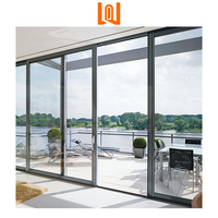 WANJIA Design moderne extérieur balcon aluminium porte coulissante en verre cadre extrêmement étroit grande vue ouverture latérale fini