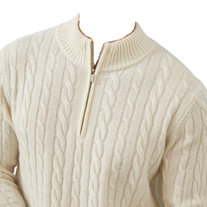 Suéter Personalizado con Logotipo para Hombre, Otoño, Transpirable, Forrado de Poliéster/Algodón, Cuello Alto, Diseño Jacquard, Tejido de Punto - Product Image 4