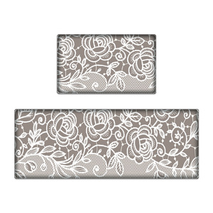 Ensemble de tapis de sol de cuisine en PVC, motif floral, imperméable, antidérapant, rectangulaire, lavable, résistant à l'huile - Product Image 5