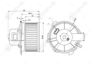 6441.J9 6441.L5 moteur de ventilateur de chauffage automatique pour PEUGEOT 206 PEUGEOT 307 citroën <span class=keywords><strong>XSARA</strong></span> <span class=keywords><strong>PICASSO</strong></span> - Product Image 4