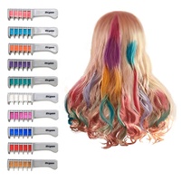 Lot de 10 peignes à craie capillaire colorée, coloration temporaire lavable, non toxique, pour enfants, Halloween, cosplay, fête