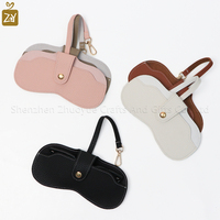 Étui à lunettes en cuir PU souple avec sangle, pochette portable pour lunettes, idéal comme cadeau d'affaires