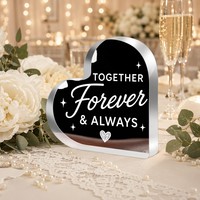 Exhibidor de Acrílico en Forma de Corazón con Texto Personalizado, Impresión UV, Recuerdo Romántico para San Valentín, Bodas, Día de la Madre