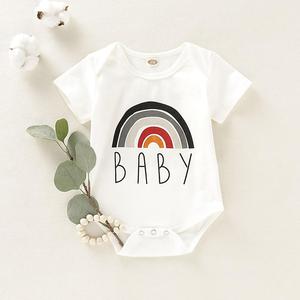 Arc-en-ciel pyjama bébé nouveau-né fille vêtements barboteuse bébé barboteuse <span class=keywords><strong>bio</strong></span> - Product Image 1