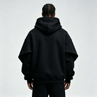 Sweat à capuche oversize pour homme, personnalisable avec logo imprimé ou brodé, en molleton épais, style streetwear, vierge, vente en gros OEM