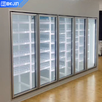 Congélateur commercial sur mesure avec porte vitrée à double température pour supermarché, idéal pour la vente en gros