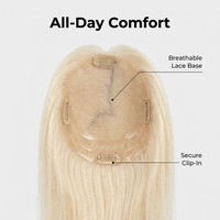 En gros Topper capillaire en dentelle suisse 100% Cheveux humains vierges Remy pour femmes, pour la perte de cheveux, avec ligne de cheveux naturelle, sans colle et à clips