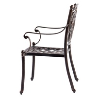 Meubles de patio pour jardin : Chaises et table de salle à manger en aluminium moulé pour pique-nique en plein air