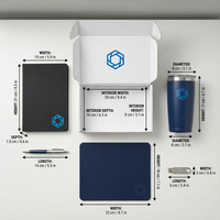 Ensemble cadeau d'entreprise personnalisé avec logo, boîte de bienvenue pour les nouveaux employés, carnet, gobelet, stylo métallique, tapis de souris, clé USB