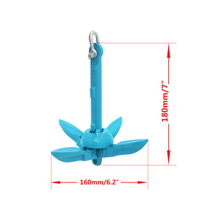 Sisure <span class=keywords><strong>MARINE</strong></span> 0.7kg in acciaio al carbonio <span class=keywords><strong>blu</strong></span> ancoraggio pieghevole a quattro punte per nave pieghevole Set di ancoraggio con gancio a corda galleggiante borsa nera - Product Image 6