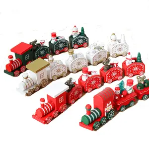 Wooden Snowman Train Table And Window Decor Gift Christmas Decorations Luxury